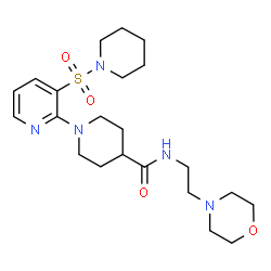 ChemSpider 2D Image | N-[2-(4-Morpholinyl)ethyl]-1-[3-(1-piperidinylsulfonyl)-2-pyridinyl]-4-piperidinecarboxamide | C22H35N5O4S