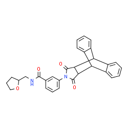 ChemSpider 2D Image | 3-(16,18-Dioxo-17-azapentacyclo[6.6.5.0~2,7~.0~9,14~.0~15,19~]nonadeca-2,4,6,9,11,13-hexaen-17-yl)-N-(tetrahydro-2-furanylmethyl)benzamide | C30H26N2O4