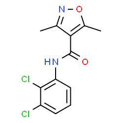 ChemSpider 2D Image | N-(2,3-Dichlorophenyl)-3,5-dimethyl-1,2-oxazole-4-carboxamide | C12H10Cl2N2O2