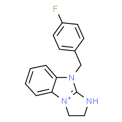 ChemSpider 2D Image | 9-(4-Fluorobenzyl)-1,2,3,9-tetrahydroimidazo[1,2-a][3,1]benzimidazol-4-ium | C16H15FN3