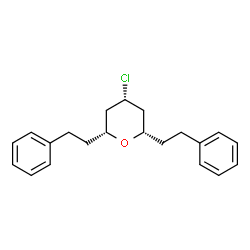 ChemSpider 2D Image | (2R,6S)-4-Chloro-2,6-bis(2-phenylethyl)tetrahydro-2H-pyran | C21H25ClO
