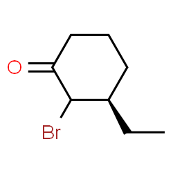 ChemSpider 2D Image | (3R)-2-Bromo-3-ethylcyclohexanone | C8H13BrO