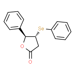 ChemSpider 2D Image | (4R,5S)-5-Phenyl-4-(phenylselanyl)dihydro-2(3H)-furanone | C16H14O2Se