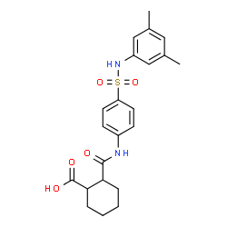ChemSpider 2D Image | 2-({4-[(3,5-dimethylanilino)sulfonyl]anilino}carbonyl)cyclohexanecarboxylic acid | C22H26N2O5S