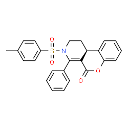 ChemSpider 2D Image | (10bS)-3-[(4-Methylphenyl)sulfonyl]-4-phenyl-1,2,3,10b-tetrahydro-5H-chromeno[3,4-c]pyridin-5-one | C25H21NO4S