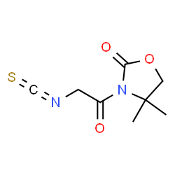 ChemSpider 2D Image | 3-(Isothiocyanatoacetyl)-4,4-dimethyl-1,3-oxazolidin-2-one | C8H10N2O3S