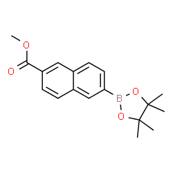 ChemSpider 2D Image | Methyl 6-(4,4,5,5-tetramethyl-1,3,2-dioxaborolan-2-yl)-2-naphthoate | C18H21BO4