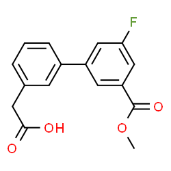 ChemSpider 2D Image | [3'-Fluoro-5'-(methoxycarbonyl)-3-biphenylyl]acetic acid | C16H13FO4