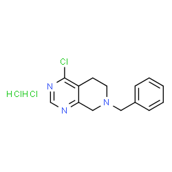 ChemSpider 2D Image | 7-Benzyl-4-chloro-5,6,7,8-tetrahydropyrido[3,4-d]pyrimidine dihydrochloride | C14H16Cl3N3