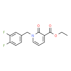 ChemSpider 2D Image | Ethyl 1-(3,4-difluorobenzyl)-2-oxo-1,2-dihydro-3-pyridinecarboxylate | C15H13F2NO3