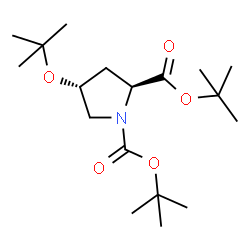 ChemSpider 2D Image | Bis(2-methyl-2-propanyl) (2S,4R)-4-[(2-methyl-2-propanyl)oxy]-1,2-pyrrolidinedicarboxylate | C18H33NO5