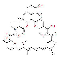 ChemSpider 2D Image | (1R,8S,11S,14R,15E,17R,18R,20R,22S,23E,25E,27E,29S,31S,34R)-1,17-Dihydroxy-11-{(2R)-1-[(1S,3R,4R)-4-hydroxy-3-methoxycyclohexyl]-2-propanyl}-18,29-dimethoxy-14,16,20,22,28,34-hexamethyl-10,35-dioxa-4-
azatricyclo[29.3.1.0~4,8~]pentatriaconta-15,23,25,27-tetraene-2,3,9,13,19-pentone | C50H77NO13