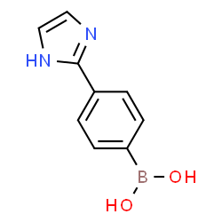 ChemSpider 2D Image | (4-(1H-Imidazol-2-yl)phenyl)boronic acid | C9H9BN2O2