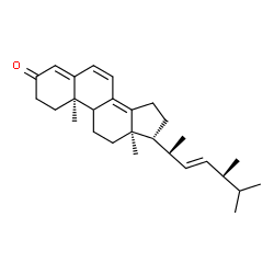 ChemSpider 2D Image | (9xi,20R,22E)-Ergosta-4,6,8(14),22-tetraen-3-one | C28H40O