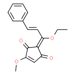 ChemSpider 2D Image | (2E)-2-[(2E)-1-Ethoxy-3-phenyl-2-propen-1-ylidene]-4-methoxy-4-cyclopentene-1,3-dione | C17H16O4