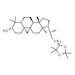 ChemSpider 2D Image | 9,19-Cyclolanostane-3,24,25-triol, cyclic 24,25-(1-methylethylidene acetal), (3Î²,24S)- | C33H56O3