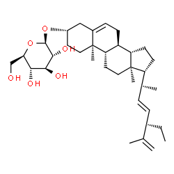 ChemSpider 2D Image | (3beta,20R,22E,24S)-Stigmasta-5,22,25-trien-3-yl beta-D-glucopyranoside | C35H56O6