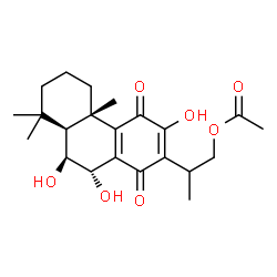 ChemSpider 2D Image | (6beta,7alpha)-6,7,12-Trihydroxy-11,14-dioxoabieta-8,12-dien-16-yl acetate | C22H30O7