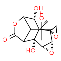 ChemSpider 2D Image | (2R,3S,5R,6R,7R,8R)-2,8-Dihydroxy-12-(2-hydroxy-2-propanyl)-7-methyl-11H-spiro[4,10-dioxatetracyclo[7.2.1.0~2,7~.0~3,5~]dodecane-6,2'-oxiran]-11-one | C15H20O7
