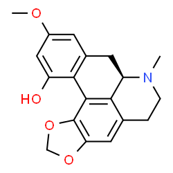 ChemSpider 2D Image | (7aR)-10-Methoxy-7-methyl-6,7,7a,8-tetrahydro-5H-[1,3]benzodioxolo[6,5,4-de]benzo[g]quinolin-12-ol | C19H19NO4