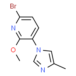 ChemSpider 2D Image | 6-Bromo-2-methoxy-3-(4-methyl-1H-imidazol-1-yl)pyridine | C10H10BrN3O