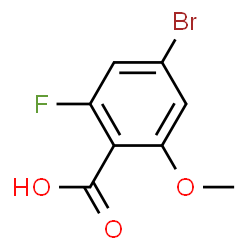 ChemSpider 2D Image | 4-Bromo-2-fluoro-6-methoxybenzoic acid | C8H6BrFO3