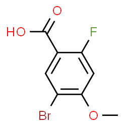 ChemSpider 2D Image | 5-Bromo-2-fluoro-4-methoxybenzoic acid | C8H6BrFO3