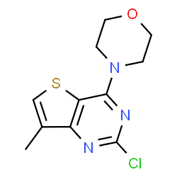 ChemSpider 2D Image | 2-Chloro-7-methyl-4-(4-morpholinyl)thieno[3,2-d]pyrimidine | C11H12ClN3OS
