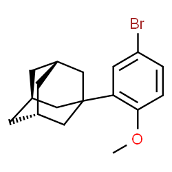 ChemSpider 2D Image | (3s,5s,7s)-1-(5-Bromo-2-methoxyphenyl)adamantane | C17H21BrO