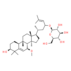 ChemSpider 2D Image | (1S,4S,7S,9beta)-1-Hydroxy-7-methoxy-9,10,14-trimethyl-4,9-cyclo-9,10-secocholesta-5,24-dien-23-yl beta-D-glucopyranoside | C37H62O8