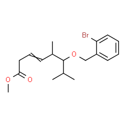 ChemSpider 2D Image | Methyl 6-[(2-bromobenzyl)oxy]-5,7-dimethyl-3-octenoate | C18H25BrO3