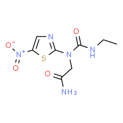 ChemSpider 2D Image | N~2~-(Ethylcarbamoyl)-N~2~-(5-nitro-1,3-thiazol-2-yl)glycinamide | C8H11N5O4S