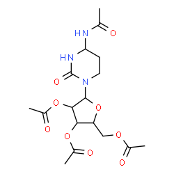 ChemSpider 2D Image | 4-Acetamido-1-(2,3,5-tri-O-acetylpentofuranosyl)tetrahydro-2(1H)-pyrimidinone | C17H25N3O9