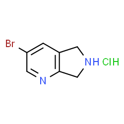 ChemSpider 2D Image | 3-Bromo-5H,6H,7H-pyrrolo[3,4-b]pyridine hydrochloride | C7H8BrClN2