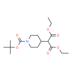 ChemSpider 2D Image | diethyl 2-(1-(tert-butoxycarbonyl)piperidin-4-yl)malonate | C17H29NO6