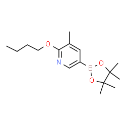 ChemSpider 2D Image | 2-Butoxy-3-methyl-5-(4,4,5,5-tetramethyl-1,3,2-dioxaborolan-2-yl)pyridine | C16H26BNO3