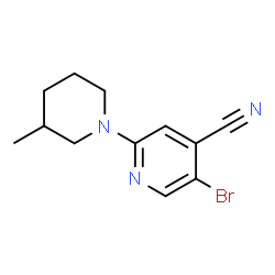 ChemSpider 2D Image | 5-Bromo-2-(3-methyl-1-piperidinyl)isonicotinonitrile | C12H14BrN3