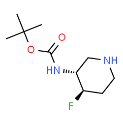 ChemSpider 2D Image | tert-Butyl N-[(3R,4R)-4-fluoropiperidin-3-yl]carbamate | C10H19FN2O2