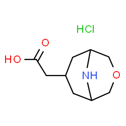 ChemSpider 2D Image | 2-(3-oxa-9-azabicyclo[3.3.1]nonan-7-yl)acetic acid hydrochloride | C9H16ClNO3