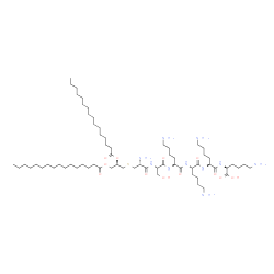 ChemSpider 2D Image | S-[(2R)-2,3-Bis(palmitoyloxy)propyl]-L-cysteinyl-L-seryl-L-lysyl-L-lysyl-L-lysyl-L-lysine | C65H126N10O12S