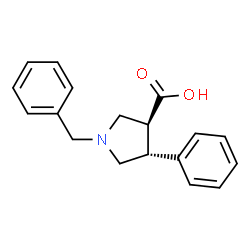 ChemSpider 2D Image | (3S,4R)-1-Benzyl-4-phenyl-3-pyrrolidinecarboxylic acid | C18H19NO2