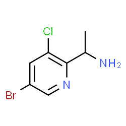 ChemSpider 2D Image | 1-(5-Bromo-3-chloro-2-pyridinyl)ethanamine | C7H8BrClN2
