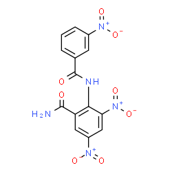 ChemSpider 2D Image | 3,5-Dinitro-2-[(3-nitrobenzoyl)amino]benzamide | C14H9N5O8