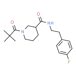 ChemSpider 2D Image | 1-(2,2-Dimethylpropanoyl)-N-[2-(4-fluorophenyl)ethyl]-3-piperidinecarboxamide | C19H27FN2O2