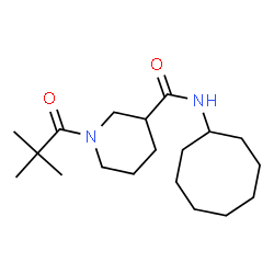 ChemSpider 2D Image | N-Cyclooctyl-1-(2,2-dimethylpropanoyl)-3-piperidinecarboxamide | C19H34N2O2