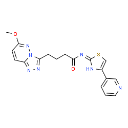 ChemSpider 2D Image | 4-(6-Methoxy[1,2,4]triazolo[4,3-b]pyridazin-3-yl)-N-[4-(3-pyridinyl)-1,3-thiazol-2-yl]butanamide | C18H17N7O2S