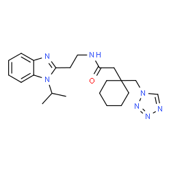 ChemSpider 2D Image | N-[2-(1-Isopropyl-1H-benzimidazol-2-yl)ethyl]-2-[1-(1H-tetrazol-1-ylmethyl)cyclohexyl]acetamide | C22H31N7O