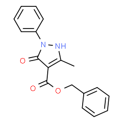 ChemSpider 2D Image | Benzyl 5-methyl-3-oxo-2-phenyl-2,3-dihydro-1H-pyrazole-4-carboxylate | C18H16N2O3