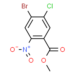 ChemSpider 2D Image | Methyl 4-bromo-5-chloro-2-nitrobenzoate | C8H5BrClNO4