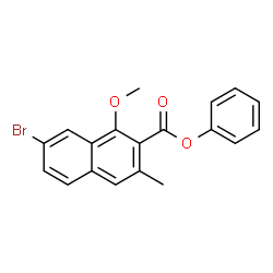 ChemSpider 2D Image | Phenyl 7-bromo-1-methoxy-3-methyl-2-naphthoate | C19H15BrO3